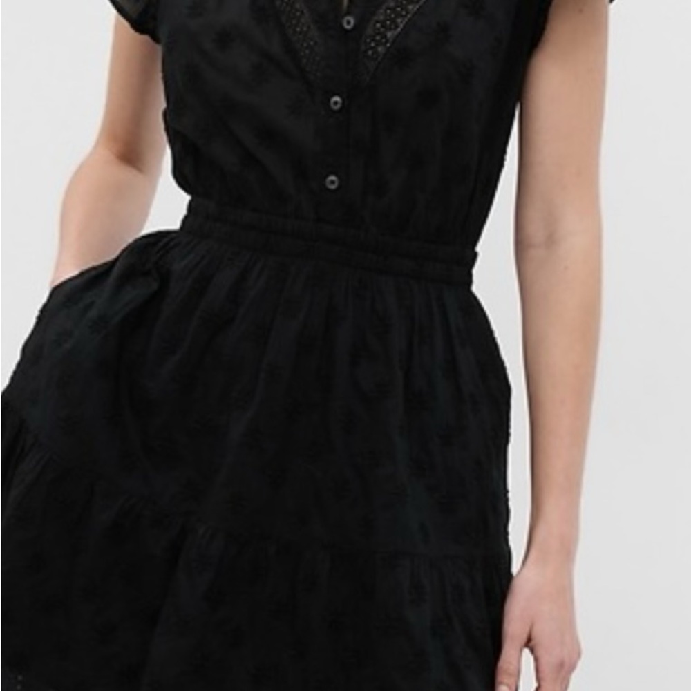 GAP Black Buttoned Pleated Sundress